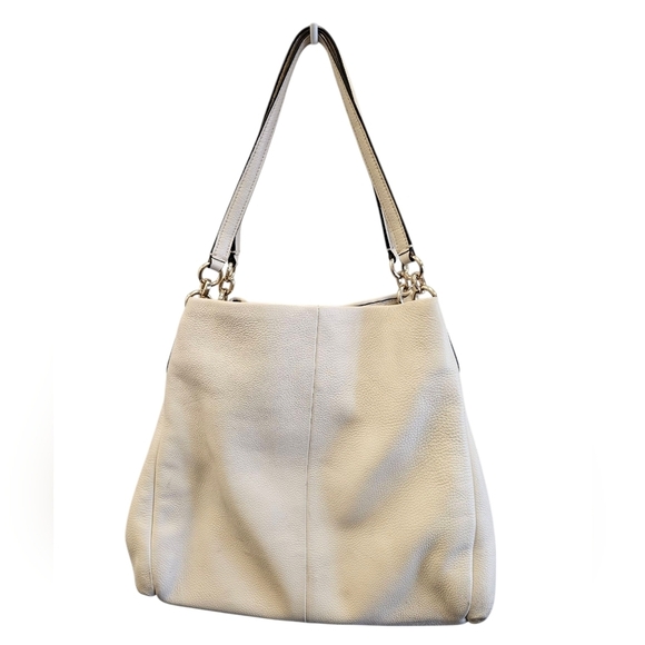 Coach Off White Pebble Grain Leather Purse - Picture 13 of 14